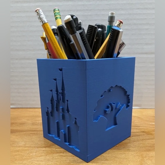 Blue Castle-Themed Pencil Holder 3D printed - Picture 1 of 9